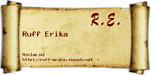Ruff Erika névjegykártya